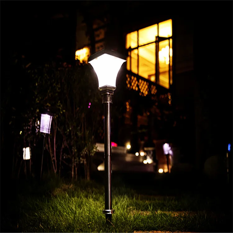 Наружные лампы для подсветки газона с питанием от солнечной панели, водонепроницаемые встроенные лампы, стиль, подсветка сада