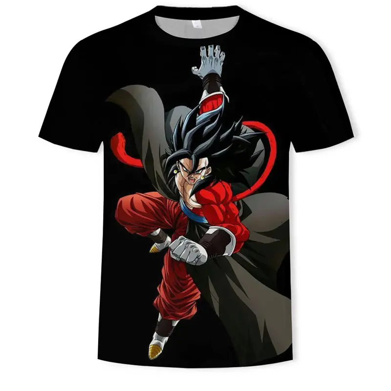 Новинка, футболка с 3D принтом Dragon Ball Z Goku, футболка с коротким рукавом и круглым вырезом, летняя футболка Saiyan Vegeta harajuku, брендовая одежда, футболка, Азиатский Размер 6XL