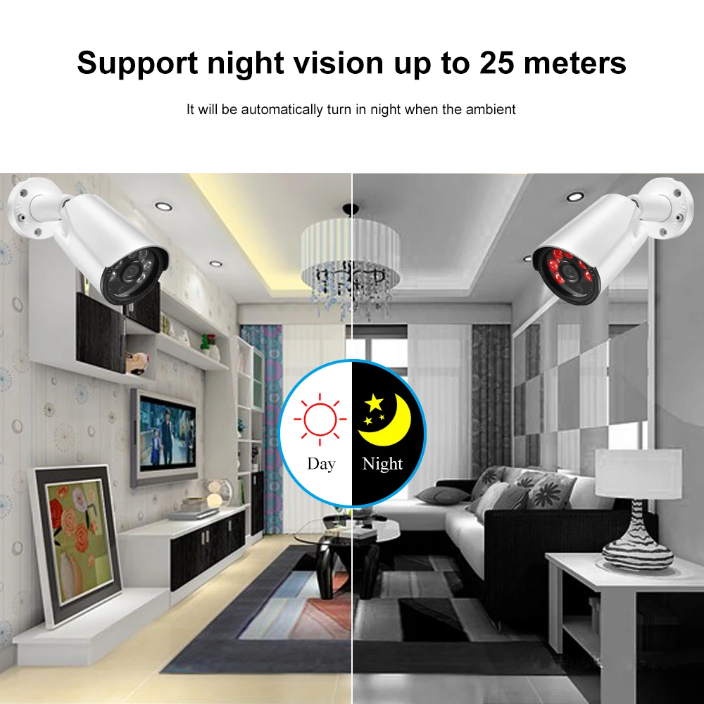 AZISHN AZ IP335 01A Пуля IP Камера 5MP 2592x1944P с ИК подсветкой для съемки в аудио Запись