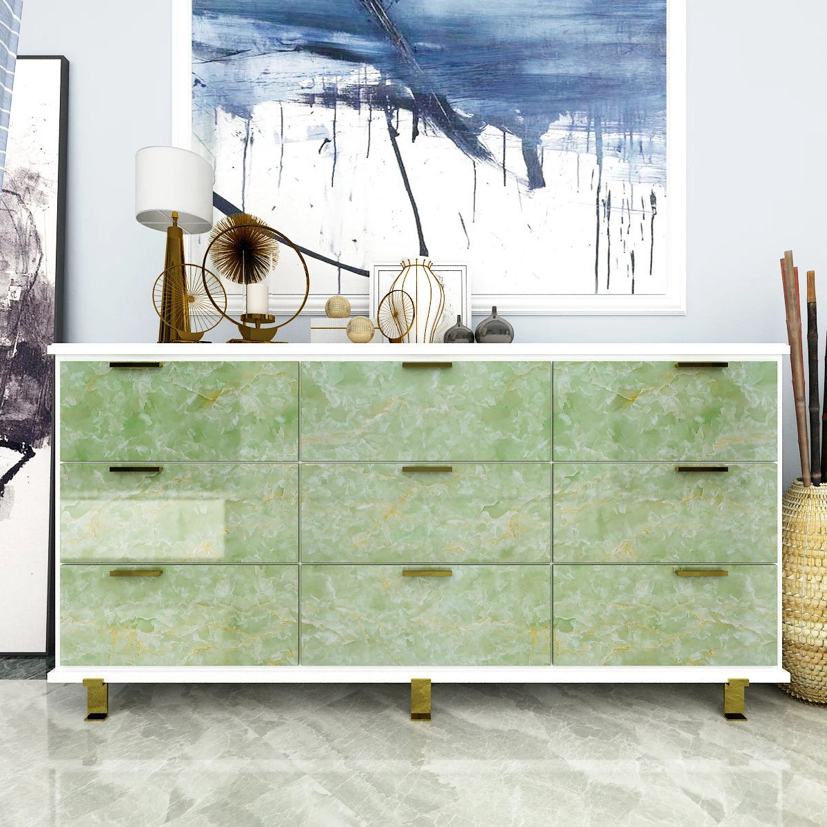 1M/2m Marble Waterproof Countertop Wall Stickers Vinyl Self Adhesive Wallpapers Decorative Film Kitchen Cabinets Contact Paper