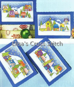 

CD191 16ct DIY Greeting Card Art Popular Full Set CrossStitch Greeting CardBirthday Christmas Gift Flowers House
