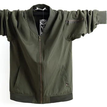 

Big Code Jacket Male Increase Plus Fat Baseball Collar Coat Loose Fat Extra Large Simple Air Force Version Jacket