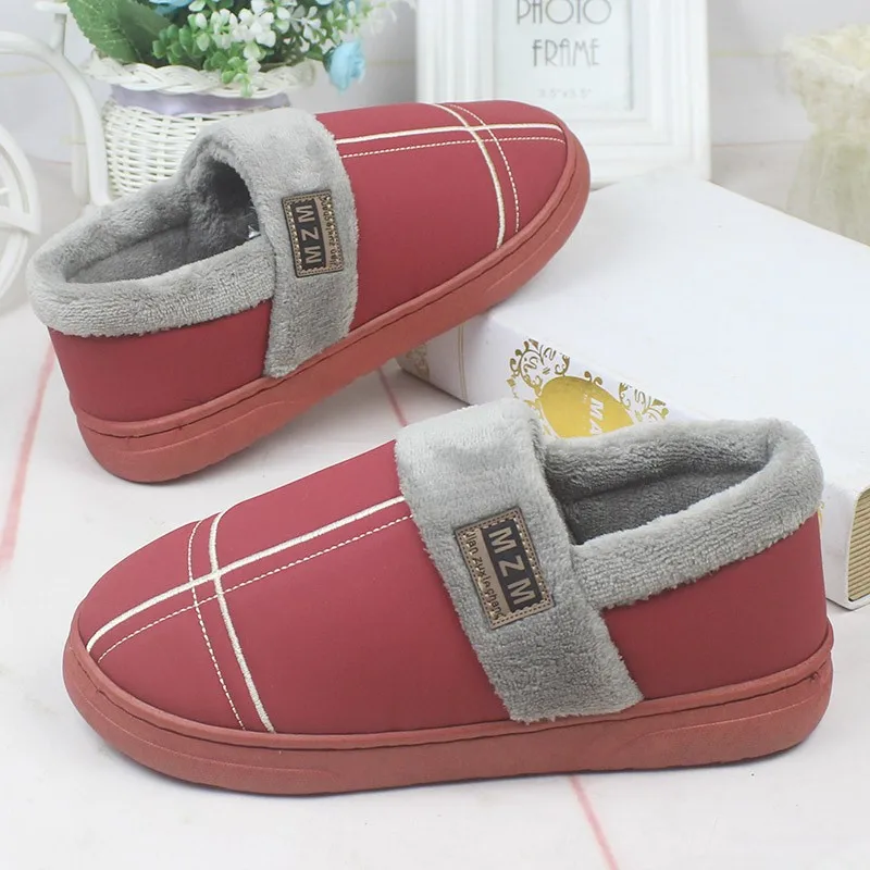 

Functional of Men's Cotton Slippers Cover Heel Thick Bottom Large Size Have with Heel Winter Foot-closed Household Warm Hair