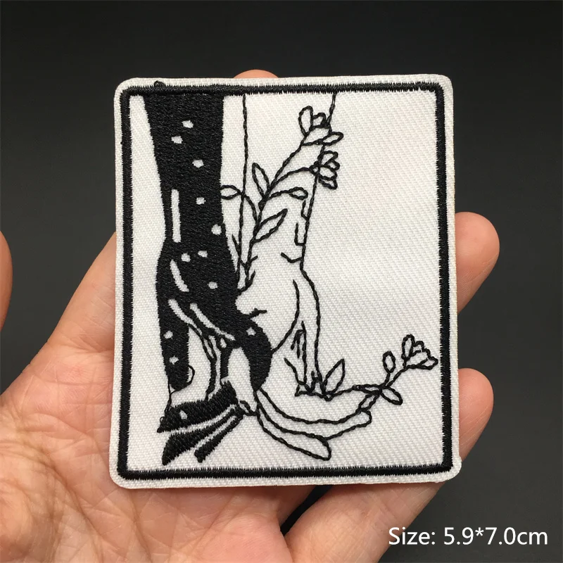Black and White Ghost Zipper Embroidered Iron-On Punk Patches