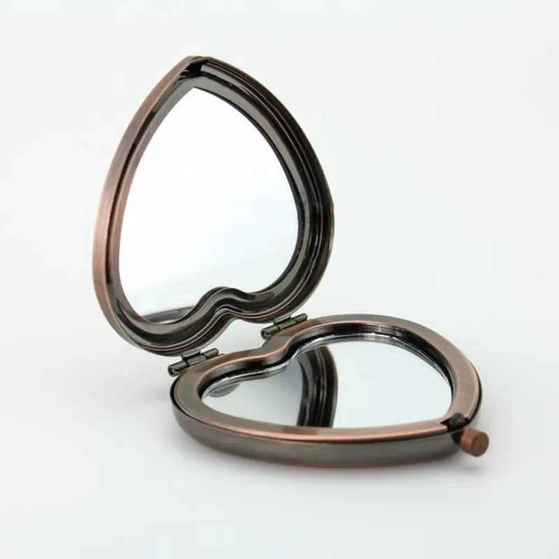 50 шт. карманное зеркало портативное в форме сердца Складное двухстороннее зеркало стальное Зеркало макияж зеркала маленький кошелек зеркало для женщин F3415 - Цвет: A2