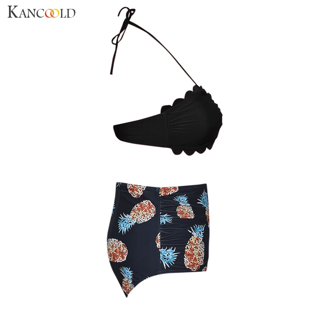 KANCOOLD, женский купальник, одежда для плавания, Женский комплект бикини, мягкий, с принтом, купальники, бикини, женский купальник, Бразильское бикини