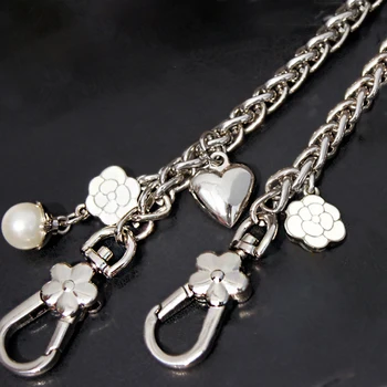 

DIY 40cm-150cm Replacement Silver Metal Chain Shoulder Straps for Bags, Handbags Accessories 8mm Thick Bag Chain Handles Straps
