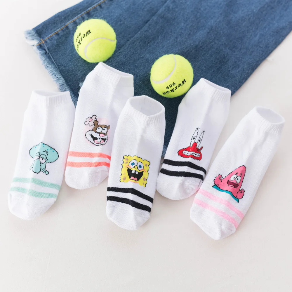 5 пар детских носков с рисунком, женские хлопковые носки невидимые носки с милыми животными стерео ушками на капюшоне для девочек безбортные носки Harajuku дышащая Носки