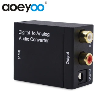 

AOEYOO Conversor Digital to Analog Audio Converter Adapter Optical Toslink Spdif to Coaxial Audio RCA with Optical Cable