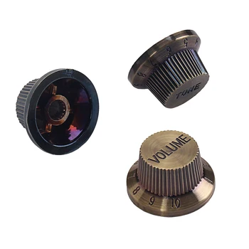 

3x ABS Plastic Speed Control Knobs Caps 1V2T Replacements for Electric Guitar(Bronze)