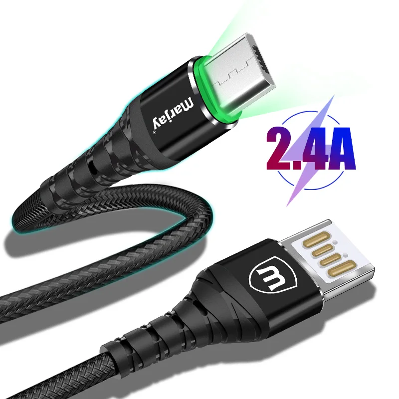 Marjay Micro USB кабель Быстрый зарядный Дата кабель Зарядное устройство USB кабель для samsung Xiaomi huawei Android Microusb кабель для мобильного телефона