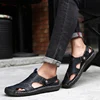 Men sandals leather luxury comfortable summer Beach Slippers Non-Slip Soft Outdoor size 47 48 5
