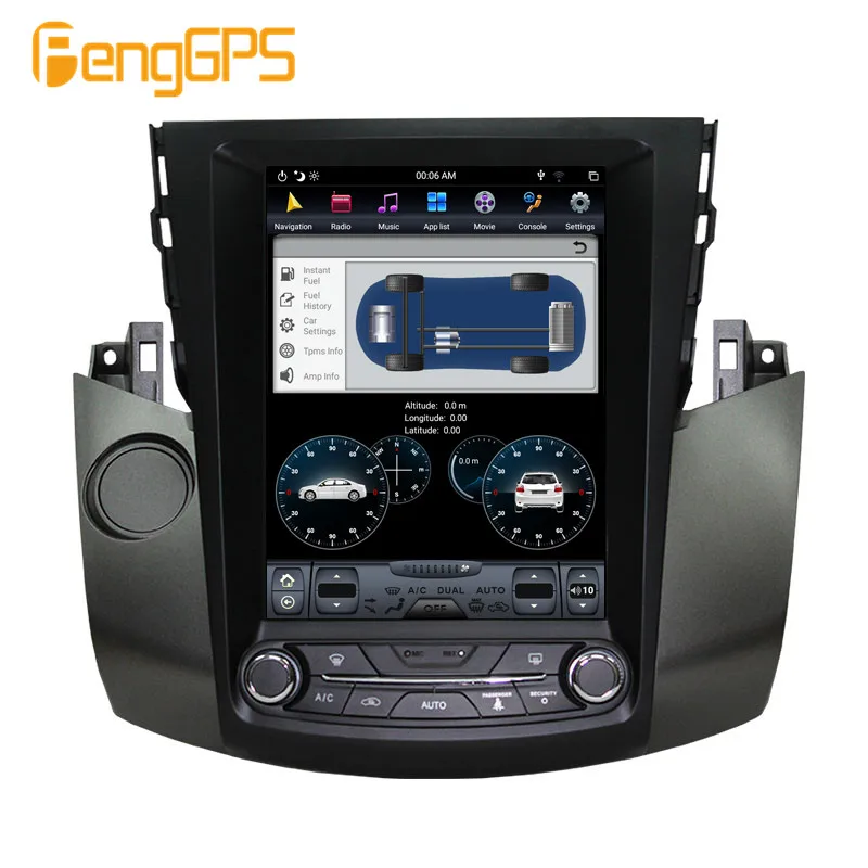 Top 10.4" 4+64 8.1 Tesla Style Car Radio Vertical Screen  for Toyota RAV4 2006-2011 IPS Screen 6 Core In-dash Carplay navigation 5