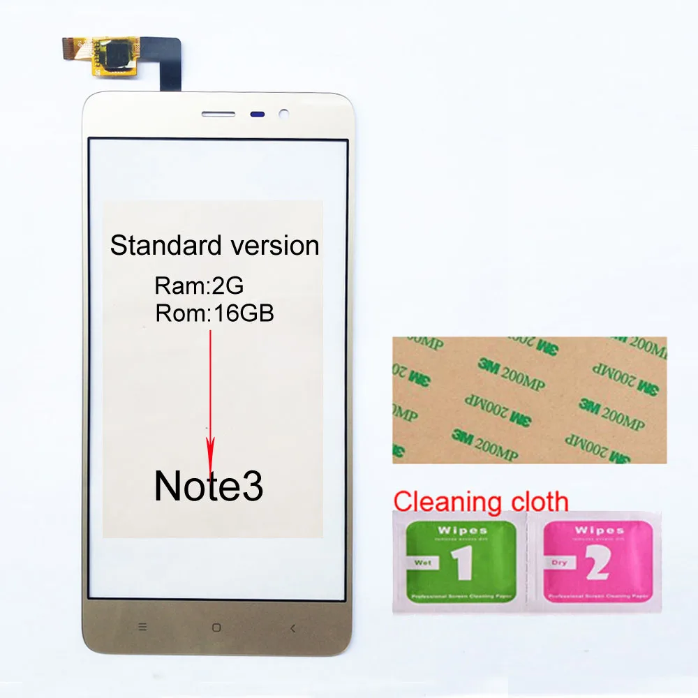 Для Redmi Note 3 5,5 ''сенсорный экран для Xiaomi Redmi Note 3 Pro сенсорный экран дигитайзер сенсор стеклянная панель Замена - Цвет: Note3 Gold