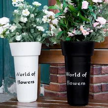 2 шт пластиковая напольная ваза цветочный магазин круглая Цветочная бочка пластиковая Водонепроницаемая Цветочная бочка пластиковая Цветочная большая ваза