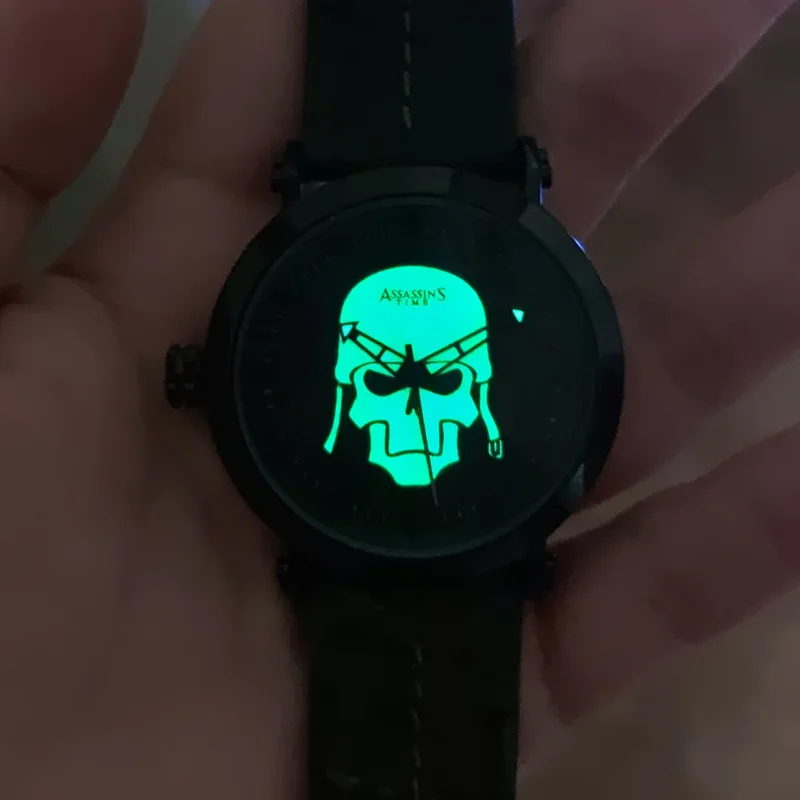 Zinc Alloy Assassin's Time Miyota Mov't Men's Watch Sport Punk Style Real Genuine Leather Man Bracelet Boy's Gift No Box