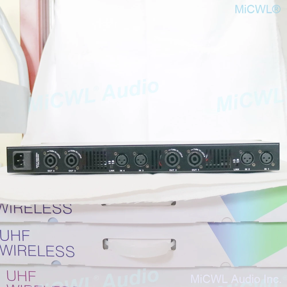 MiCWL Audio 5200W Digital Power Amplifier 4 Channel Karaoke Stage Audio Microphones Speaker AMP 4 x 650W Amplifier 6400 Watt