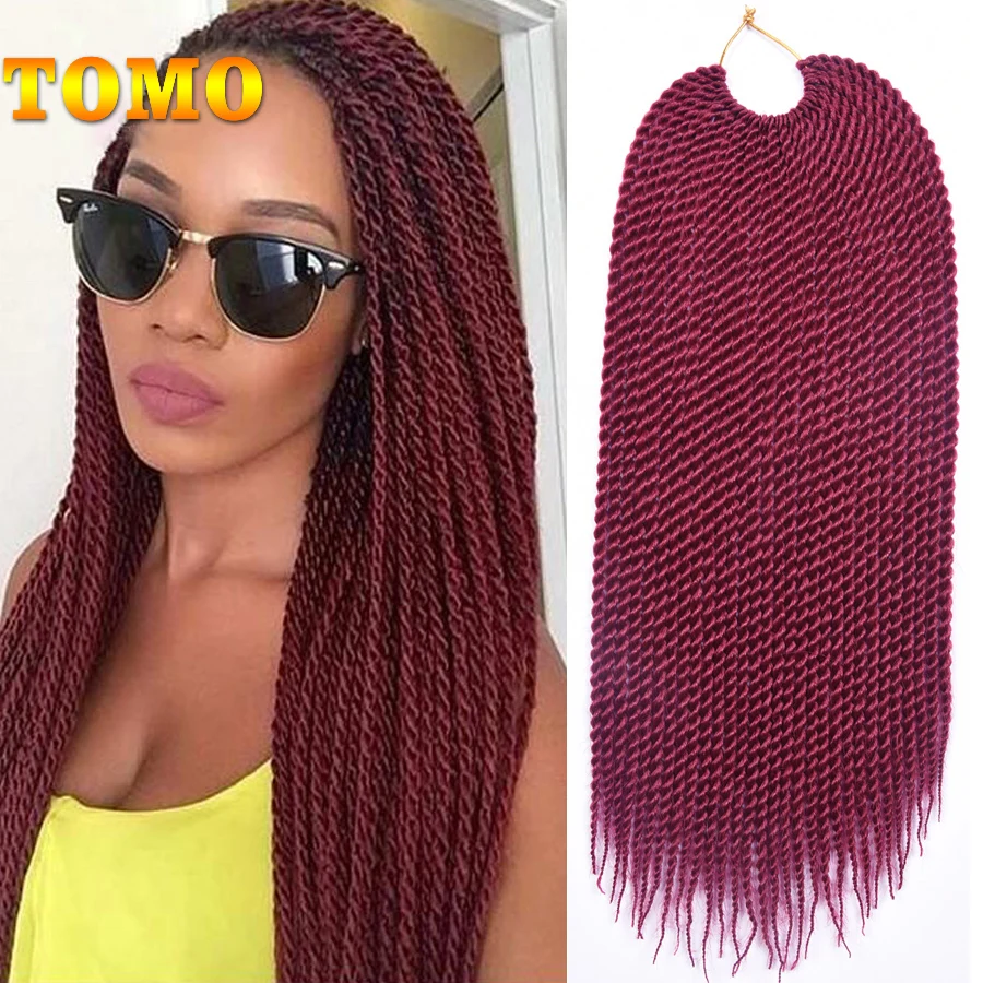 Hair-Weaves Braid Crochet Senegalese Twist TOMO Synthetic Ombre Long And Brown Shot Black