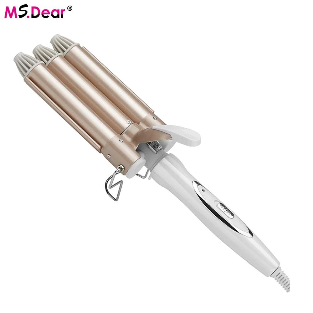 Rizador de pelo eléctrico de cerámica, Triple barril, profesional, ondulador de pelo, herramientas de estilismo