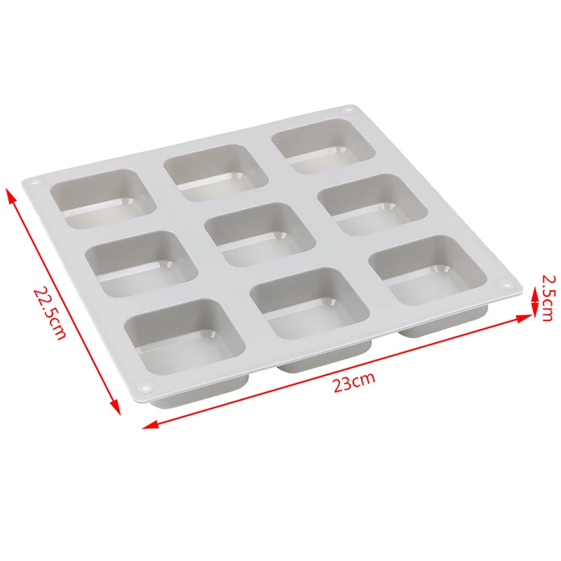 1 шт., 9 решеток, квадратные силиконовые формы для мыла, мыло ручной работы для самостоятельного изготовления мыла, форма для шоколадного торта, кухонные принадлежности для столовой бара