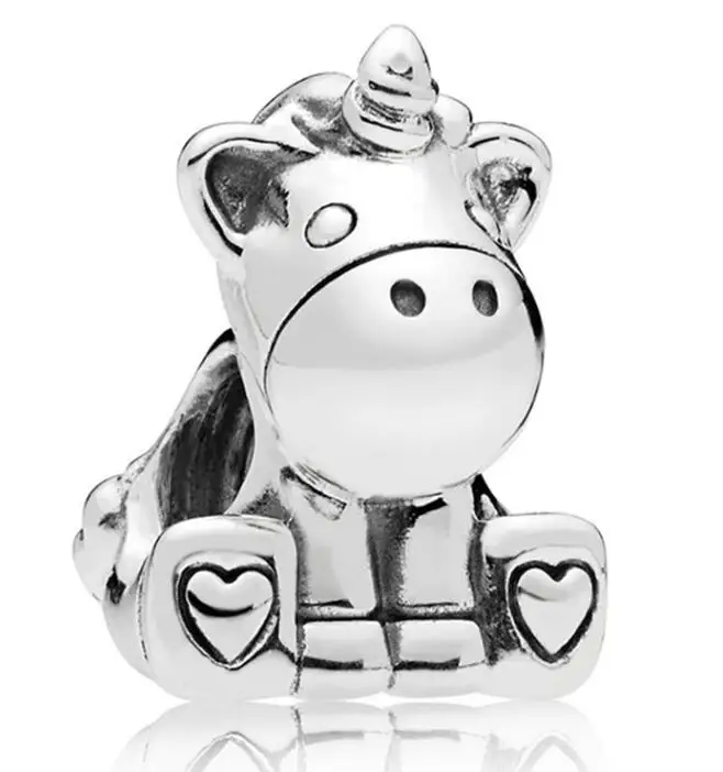 

Original 925 Sterling Silver Animal Bead Charm Vintage Cute Bruno The Unicorn Beads Fit Pandora Bracelet & Necklace Jewelry