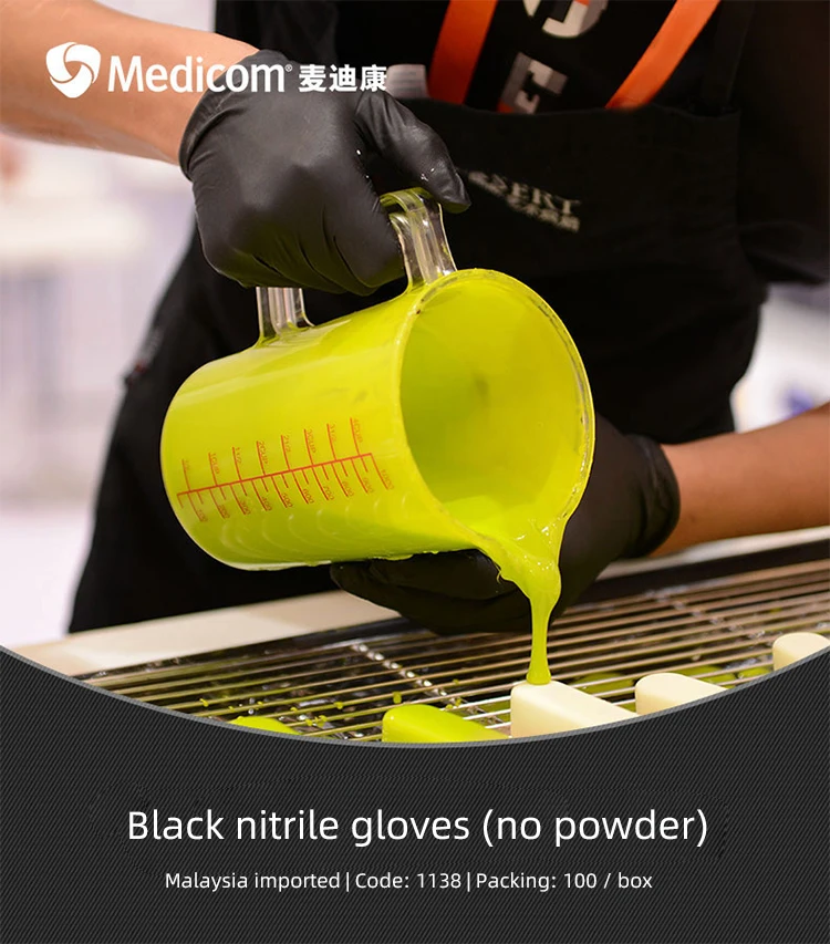 Disposable black rubber gloves nail creative thickening dyed men and women perm tattoo tattoo nitrile Medicom FREE SHIPPING