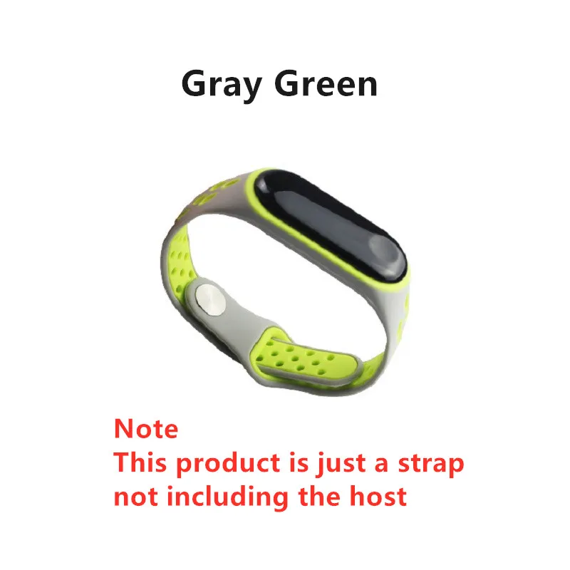 Спортивный Браслет mi Band 4, 3, ремешок на запястье для Xiaomi mi band 3, спортивный силиконовый браслет для Xiaomi mi band 3 Band 3 smart watch bracelet - Цвет: Gray Green
