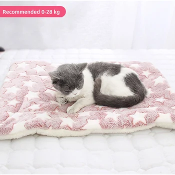 

Dog Cat Bed Soft Rest Dog Blanket Winter Foldable Pet Cushion Hondenmand Coral Cashmere Soft Warm Sleep Mat Sweet Dream Bed