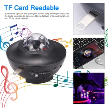 

USB Starry Projector Light LED Music Star Projector Lamp Bluetooth Voice Control Laser Light Night Light For Home Decoration