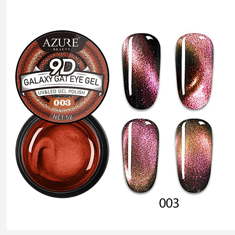 003 Azure beauty 9D Galaxy Cat Eye Гель-лак для ногтей Хамелеон светодиодный гель долговечный замачиваемый УФ/светодиодный, нужен черный лак 6 цветов - Цвет: 003