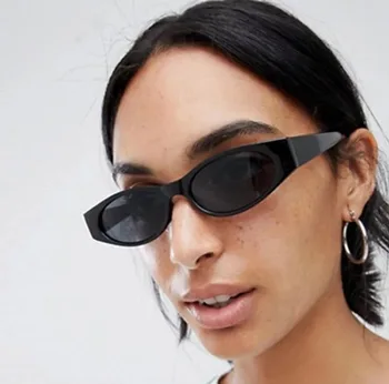 

Cross-border European and American small frame cat's eye sun glasses women's all-match street shot retro sunglasses transparent
