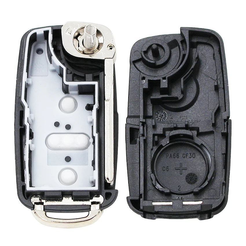 Remote Key Shell New Model 2 Buttons Flip Remote Key Replacement Shell Case for V-W Amarok/Crafter/Touareg 2011