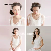 Новые модные свадебные шляпы с сеткой белая шляпа вуаль свадебный цветок бант Фата невесты свадебные шляпки для невесты Свадебные аксессуары