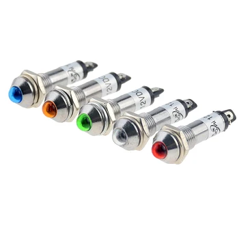 

XD8-2 LED 8mm Metal Lndicator Lights Waterproof Signal Lamp 12V 24V 220V LED light Signal Convex Lamp Mini Light No Wire Switch
