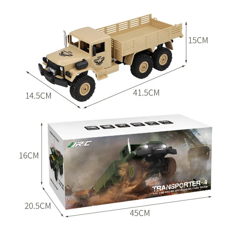 Hobby Outisde Выделите светодиодный свет Военная радиоуправляемая Игрушечная машина 1:16 масштаб 6 колесо привод Дифференциальная скорость внедорожный автомобиль подарок для детей