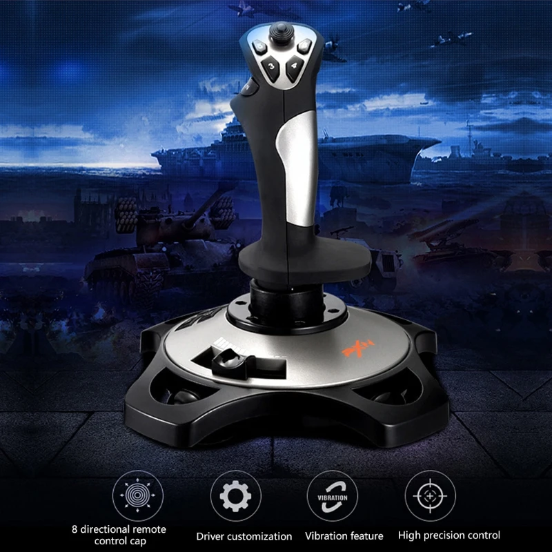 The New 1Pc PXN-2113 Flight Joystick Has 12 Programmable Buttons And Vibration Function For PC Windows XP/7/8/10 System