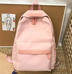 Высококачественный водонепроницаемый нейлоновый женский рюкзак Женская дорожная сумка высокого качества школьный корейский винтажный рюкзак для девочек Mochila - Цвет: pink MXJ1369