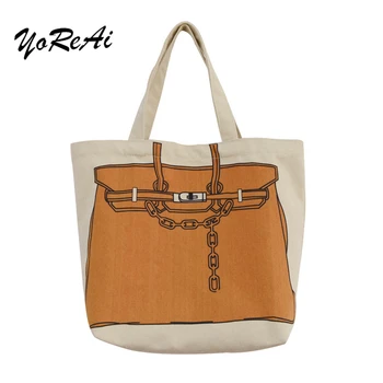 

YoReAi Original Design Fashion Printing Large Capacity Handbag Classic Style Ladies Shopping Bag Casual Simple Women's Tote