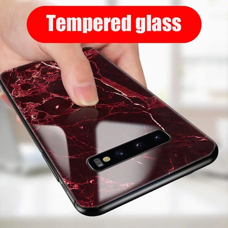 Закаленное Стекло чехол для телефона для samsung Galaxy A30 A50 A10 A70 S7 край S8 S9 S10E A6 A8 плюс A7 A9 Note 8 9 Красочная обложка