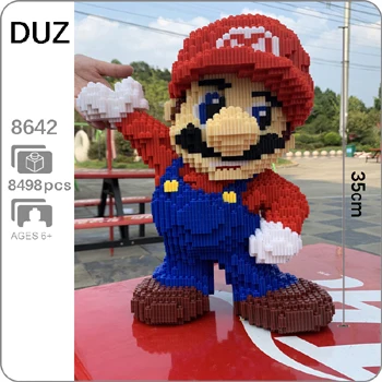 DUZ Игра Супер Марио Луиджи большой красный зеленый рисунок 3D модель DIY мини микро строительные блоки кирпичи игрушка для детей 35 см в высоту без коробки - Цвет: Mairo