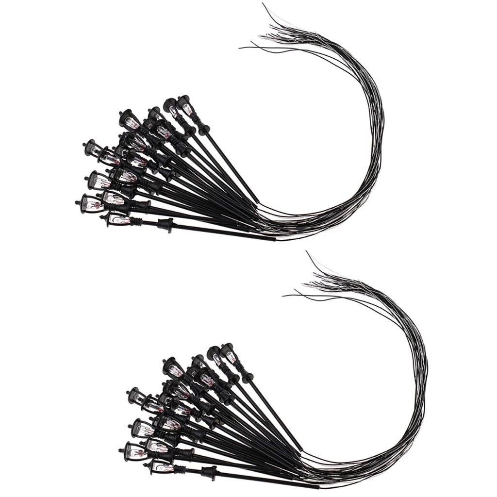 Set of 40 Model Railway Train Lamp Post Street Lights Fairy Garden