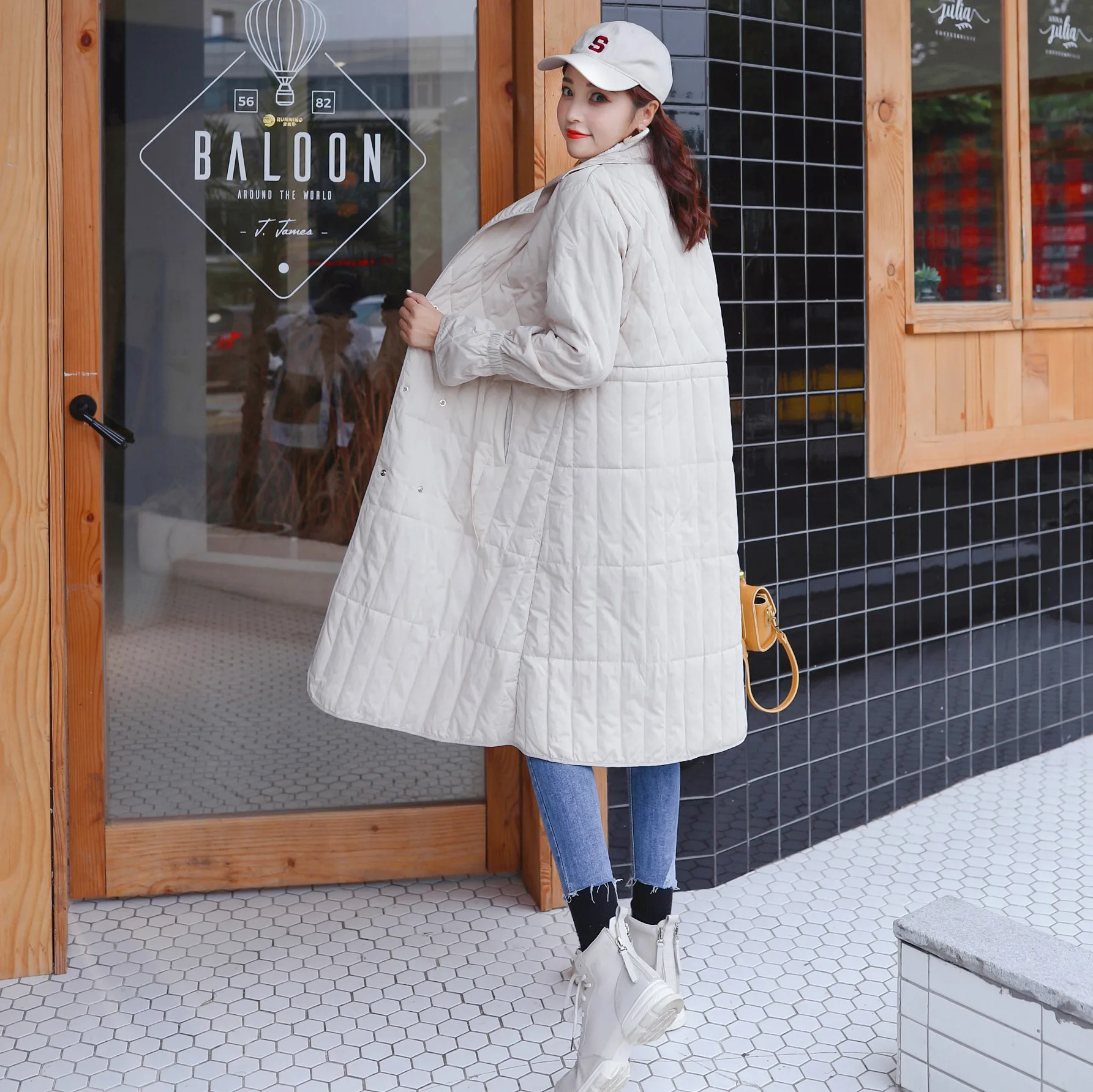 

According to Nalini down Jacket Women's Dongdaemun 2019 New Style Korean-style Mid-length Loose Thin Students over-the-Knee Cott