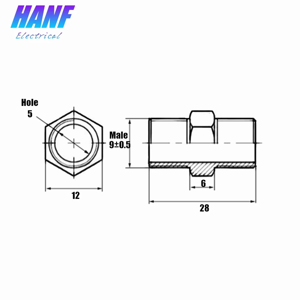1 шт. шестигранная труба с наружной резьбой 1/8 дюйма|straight connector|pipe fittingsmale thread |