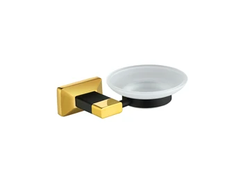 

FREE SHIP GOLD BLACK CLOUR Square design classic SOAP DISH HOLDER