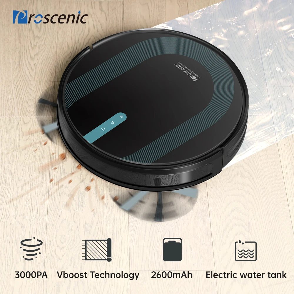 Proscenic 850T Robot Vacuum Cleaner Vboost Teknologi 3000Pa Besar Hisap 2  In 1 Cleaning Debu Kolektor Air Listrik tank|Pembersih vakum| - AliExpress