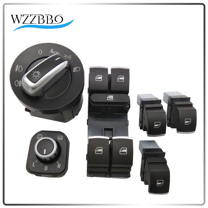 

Mirror Headlight Switch Window Switch Set for VW Golf MK5 6 Jetta MK5 Passat B6 Tiguan 959 565A 5ND 959 857 5ND941431BWZZBBOA09