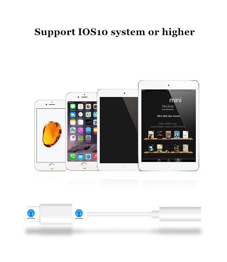 Адаптер для наушников apple lightning до 3,5 мм для iPhone xs x 8 7 plus ipad aux аудио конвертер
