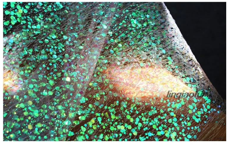 Креативный посыпанный золотой Русалочка маленькие осколки лазерные блестки Модная красочная, светоотражающая ткань креативная лазерная ткань для одежды