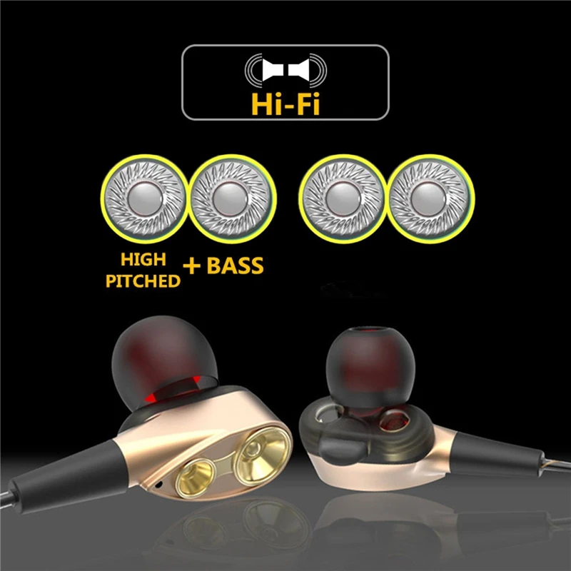 3 5 мм в ухо Гибридный Наушники Hi Fi стерео наушники проводные двойные драйверы с