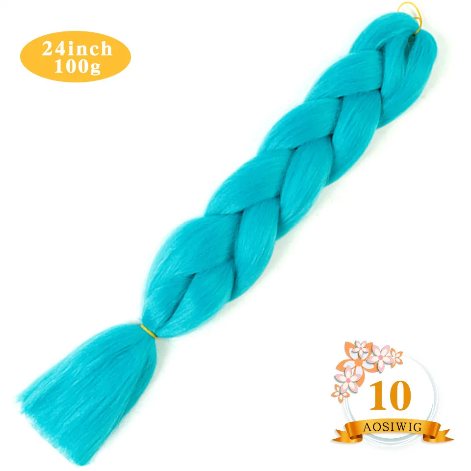 #35 AOSIWIG 2" Ombre Jumbo синтетические плетеные волосы крючком 100 г/упак. афро оптом розовый синий фиолетовый синтетические волосы - Цвет: #35